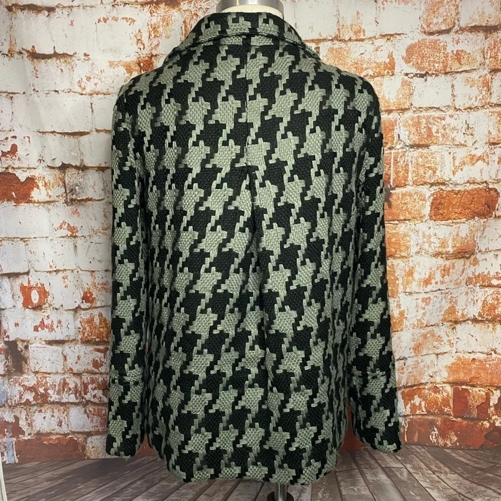 Wet Seal Black & Gray Houndstooth double breasted peacoat jacket medium/small